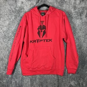 Kryptek Hoodie Mens Large Red Pullover Spartan Helmet Graphic Sweatshirt Hunting
